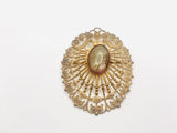 Vintage Filigree Stone Brooch