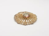 Vintage Filigree Stone Brooch