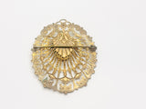 Vintage Filigree Stone Brooch