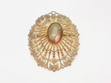 Vintage Filigree Stone Brooch