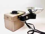 1950’s Kodak Brownie Bull’s Eye Camera Flash Outfit Kit in Box with Bulbs, Gold Version
