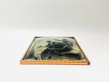 1940’s Curved Glass Silhouette Copper Framed Small Picture