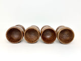 4 Vintage Genuine Teak Egg Cups