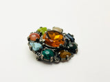 Vintage Large Scottish Celtic Style Faux Gemstone Detailed Brooch By Miracle