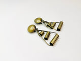 Vintage Antiqued Bronze Clip On Dangle Earrings