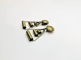 Vintage Antiqued Bronze Clip On Dangle Earrings