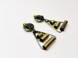 Vintage Antiqued Bronze Clip On Dangle Earrings