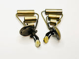 Vintage Antiqued Bronze Clip On Dangle Earrings