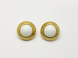 Vintage Plastic Cabochon Clip On Earrings