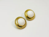 Vintage Plastic Cabochon Clip On Earrings