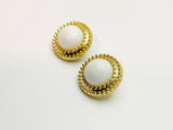 Vintage Plastic Cabochon Clip On Earrings