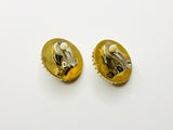 Vintage Plastic Cabochon Clip On Earrings