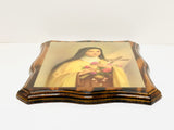 Vintage St. Therese of Lisieux Print on Wood