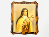 Vintage St. Therese of Lisieux Print on Wood