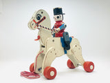 1950's Toy Soldier Riding a Horse Pull Toy