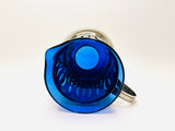 Vintage Avon Royal Sapphire Cobalt Glass and Silver Plate Creamer