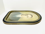 1920’s Victorian Convex Glass Wood Framed Photo of a Gentleman