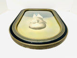 1920’s Victorian Convex Glass Wood Framed Photo of a Gentleman