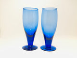 Vintage Cobalt Pedestal Glasses