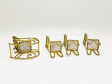 Vintage Brass Mesh Dollhouse Miniature Chairs