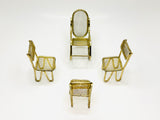Vintage Brass Mesh Dollhouse Miniature Chairs