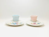 Vintage Cameron Japan Ceramic Eggs Cups with Attached Underplate