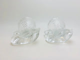 2 Vintage Glass Swan Egg Cups