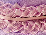 1950’s Purple Pillbox Hat with Ribbon and Pink Rose