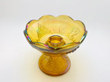 1940-50’s Indiana Glass Co. Harvest Grape Marigold Carnival Glass Candle Stick Holder