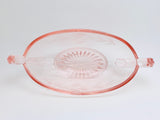 Pink Depression Glass Etched Pickle Dish