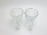 2 Vintage Glass Swan Egg Cups