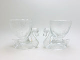 2 Vintage Glass Swan Egg Cups