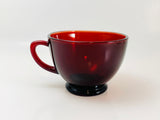 1940’s Anchor Hocking Royal Ruby Glass Tea Cup and Saucer