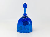 Vintage Fenton Hand Painted Signed Cobalt Glass Bell