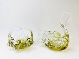 Vintage Art Glass Swan and Basket