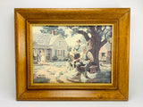 2 M.Nue Vintage Farm Scene Framed Art Prints