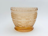 1970’s KIG Indonesia Pink Glass Daisy Button Style Candy Bowl
