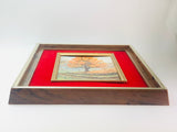 Vintage Plastic Velvet Framed Autumn Textured Print