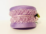 1950’s Purple Pillbox Hat with Ribbon and Pink Rose