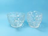 1929-1933 Jeanette Cubist Clear Glass Cream and Sugar Set