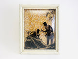 1940’s Curved Glass Silhouette Small Framed Picture