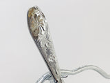 Vintage Glass Sugar Dish with Chrome Handle and Spoon