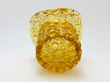 Vintage Amber Glass Daisy & Button Top Hat