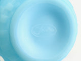 1970’s Fenton Blue Satin Glass Basket Weave Bowl