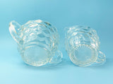 1929-1933 Jeanette Cubist Clear Glass Cream and Sugar Set