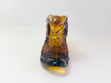 Vintage Fenton Daisy and Button Amber Glass Shoe