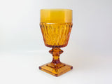 Vintage Mt Vernon Amber Indiana Glass Goblet