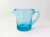 Vintage Blue Turquoise Blown Glass Creamer