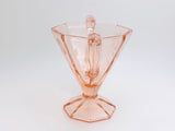 1920’s Westmorland Doreen Pink Depression Glass Etched Sugar Bowl