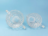 1929-1933 Jeanette Cubist Clear Glass Cream and Sugar Set